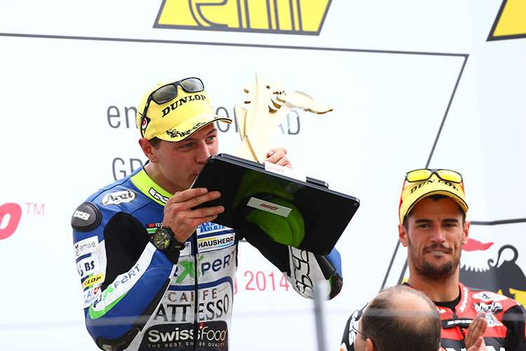 Sachsenring 2014: Dominique Aegerters erster Grand-Prix-Sieg - damals noch auf Suter