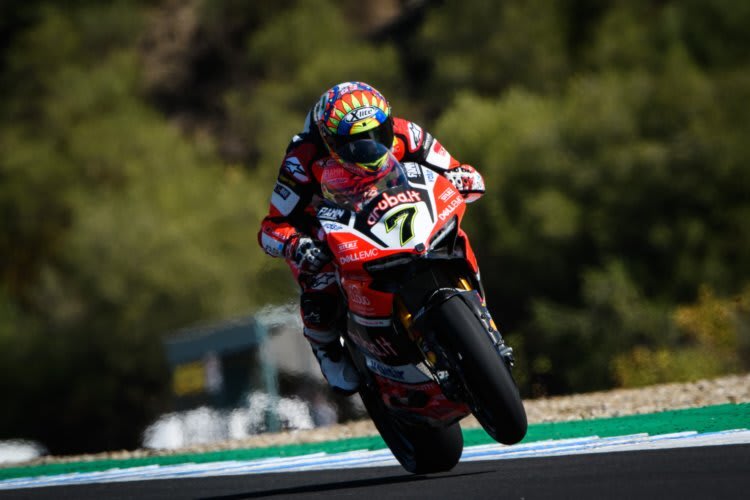 Chaz Davies fuhr im zweiten Training nur drei Runden