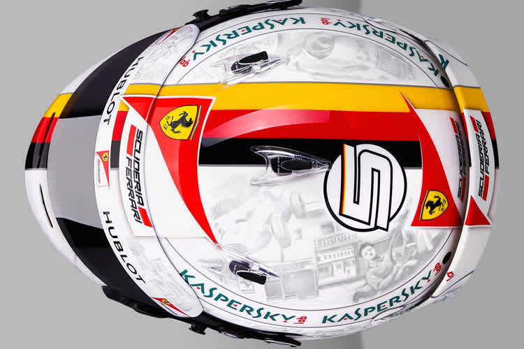 Der neue Vettel-Helm von oben