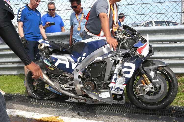 Viel blieb von Loris Baz’ Ducati nicht übrig