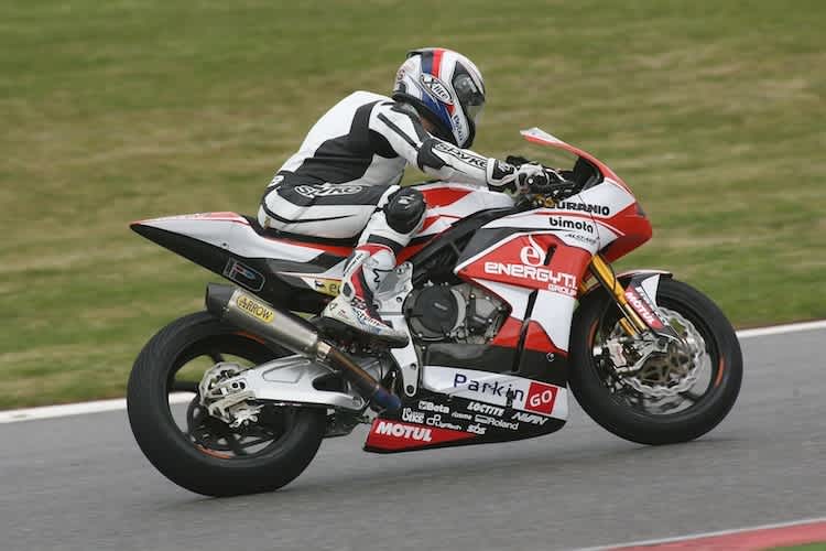 Ayrton Badovini mit der rennfertigen Bimota BB3