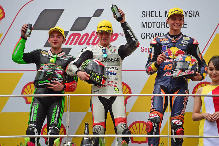 Siegerpodest: Kornfeil, Bagnaia, Bendsneyder