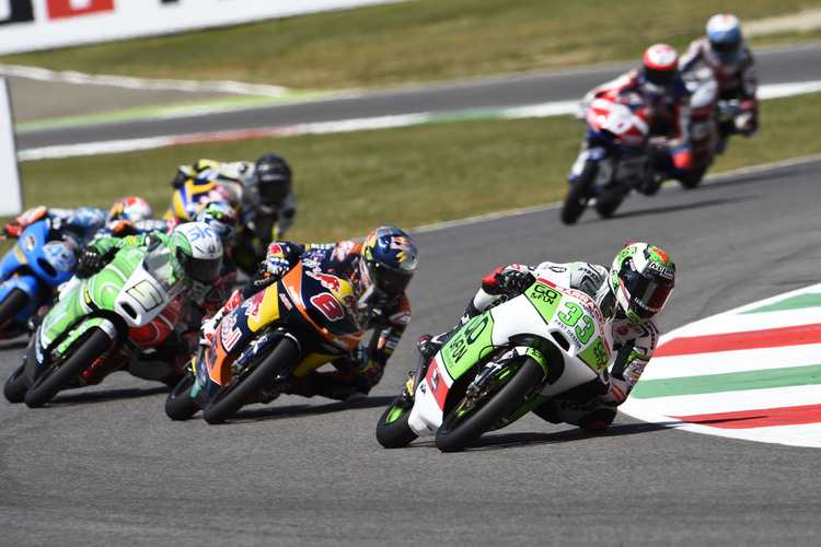 Mugello: Enea Bastianini (33) vor den GP-Siegern Miller (8) und Fenati (5)