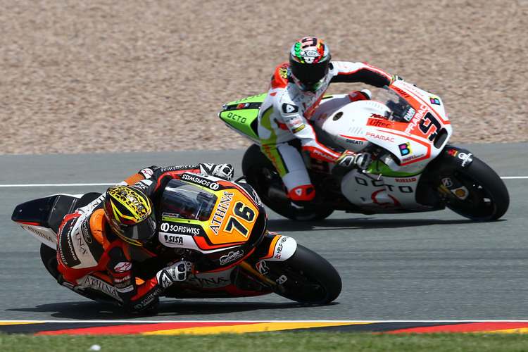 Sachsenring: Loris Baz auf der Open-Yamaha, aussen Danilo Petrucci