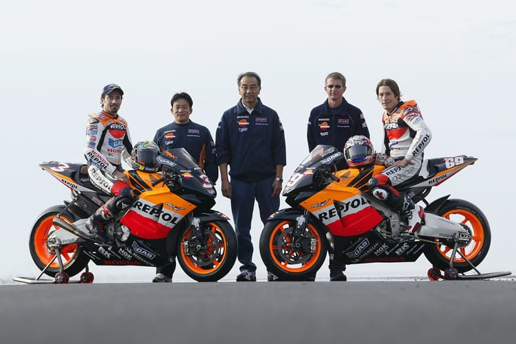 Max Biaggi (li.) und Nicky Hayden fuhren für Repsol Honda