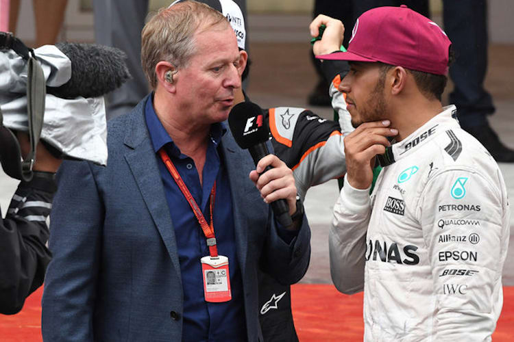 Martin Brundle mit Lewis Hamilton
