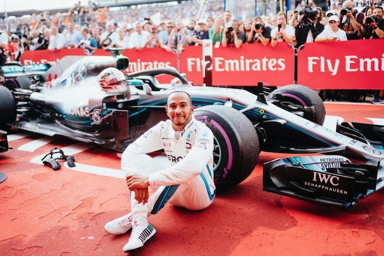 Lewis Hamilton unmittelbar nach seinem Sieg in Hockenheim