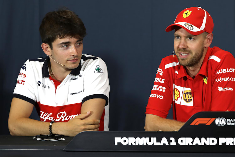 Charles Leclerc und Sebastian Vettel