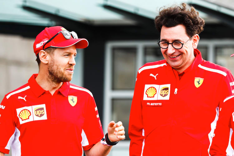 Sebastian Vettel und Mattia Binotto