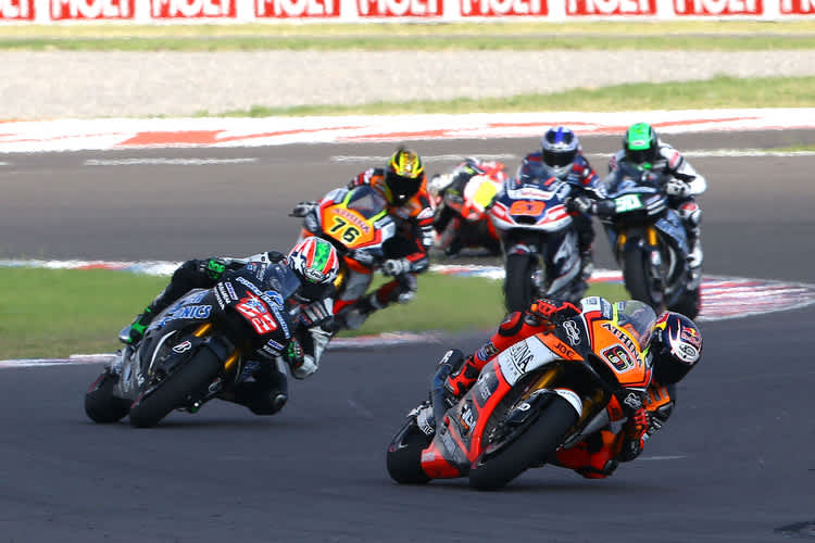Das Rennen in Las Termas: Stefan Bradl (6) vor Hayden, Baz, di Meglio und Eugene Laverty
