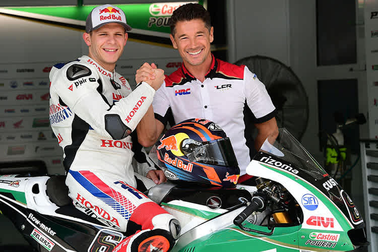 Stefan Bradl mit Teambesitzer Lucio Cecchinello