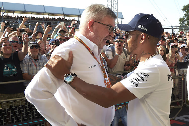 Ross Brawn mit Lewis Hamilton 2013 in Jerez
