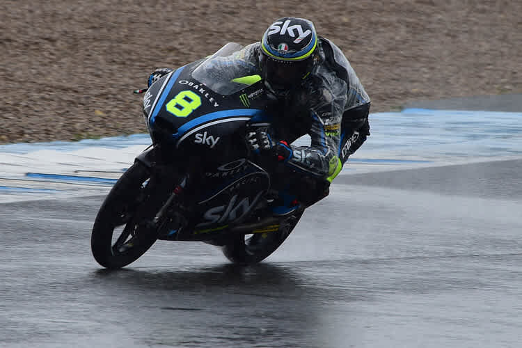 Nicolò Bulega fuhr gestern Bestzeit und ging auch auf nasser Fahrbahn raus