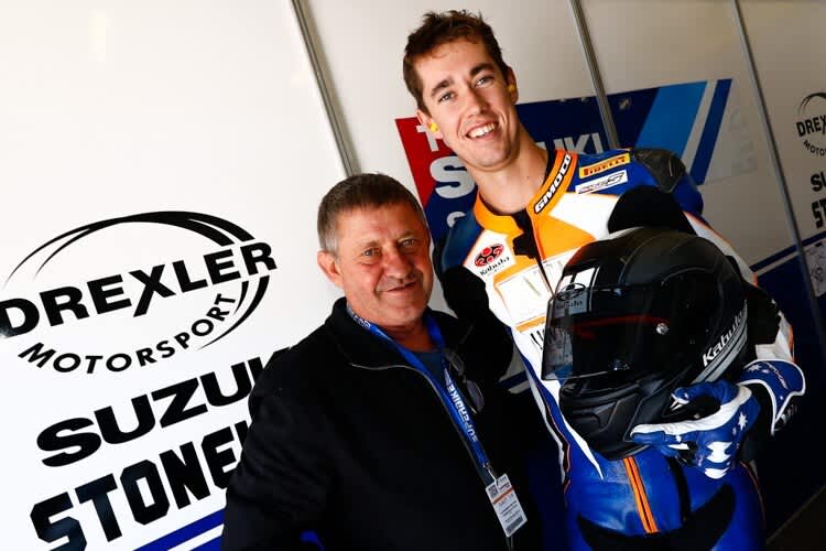 Kane Burns (re.) mit Colin Stoner am Nürburgring