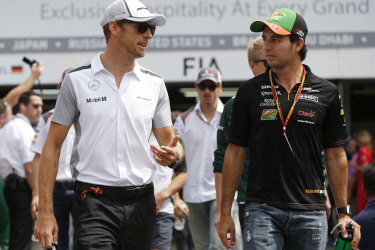 Jenson Button 2014 in Hockenheim mit Sergio Pérez