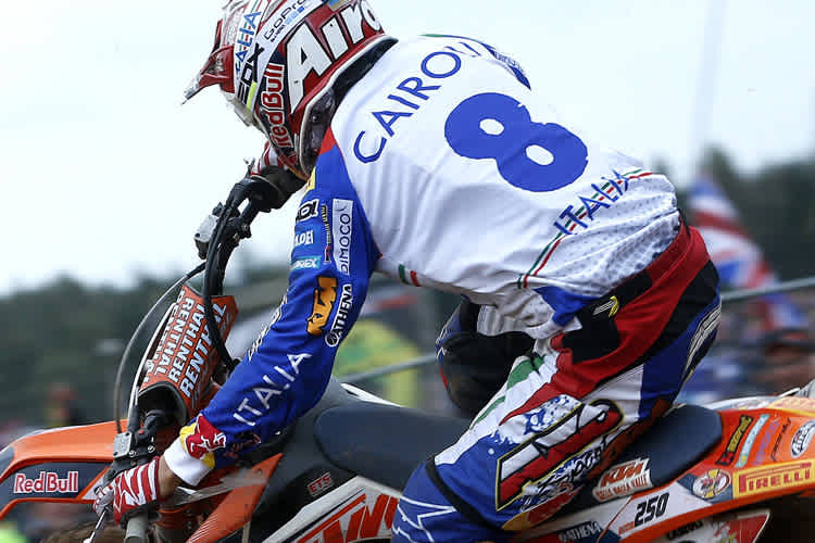 Antonio Cairoli stand in Kegums mit der 250er Maschine am Start