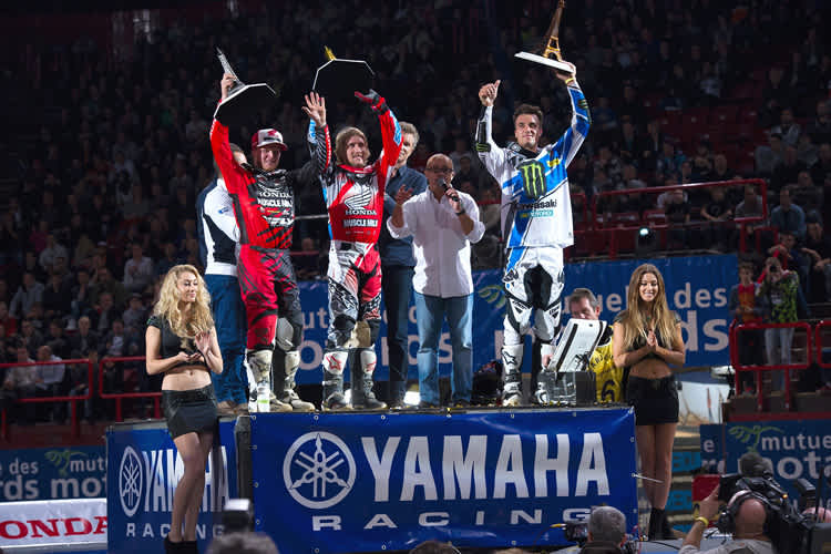 Die Top-3 vom Freitag: Trey Canard, Justin Barcia und Gautier Paulin (v.l)