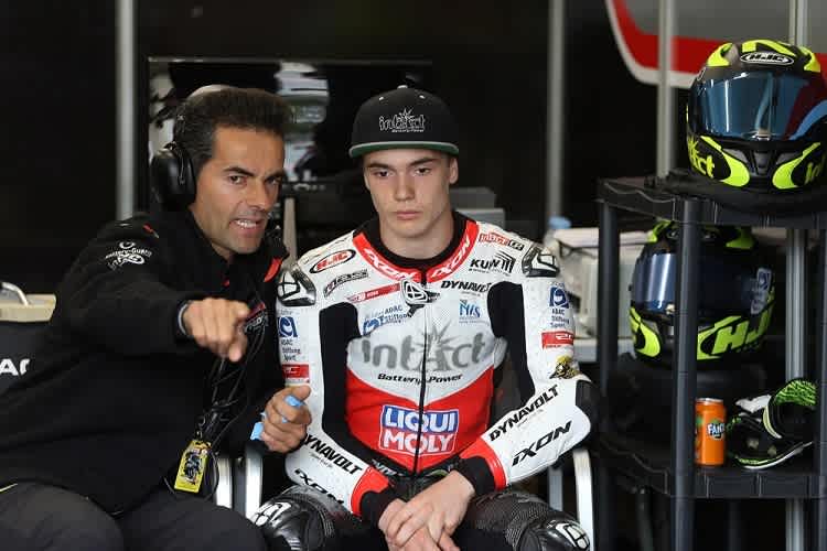 Dirk Geiger mit Intact Battery Power MAS-Teammanager Alvaro Molina