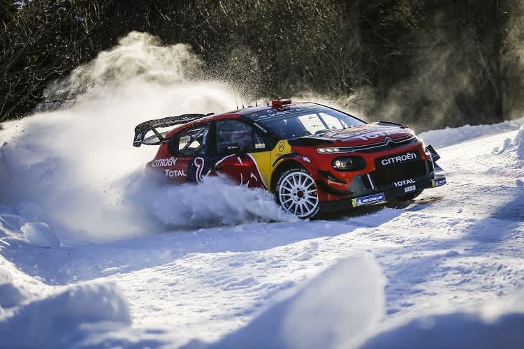 Sebastien Ogier beim Test zur Rallye Monte Carlo