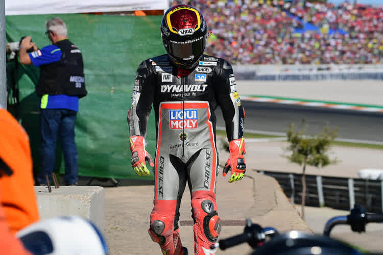 Sandro Cortese nach seinem Sturz in Valencia