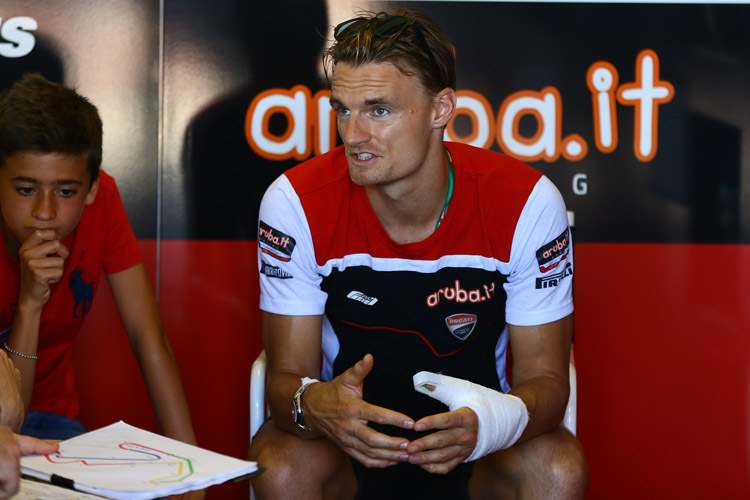 Chaz Davies sass am Sonntag in Misano wieder in der Ducati-Box