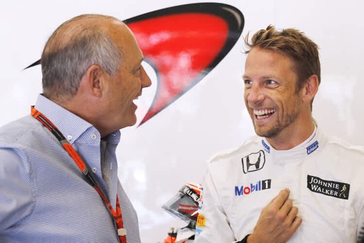 McLaren-Chef Ron Dennis mit Jenson Button