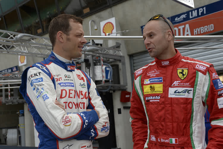Alex Wurz und GTE-Polesetter Gianmaria Bruni