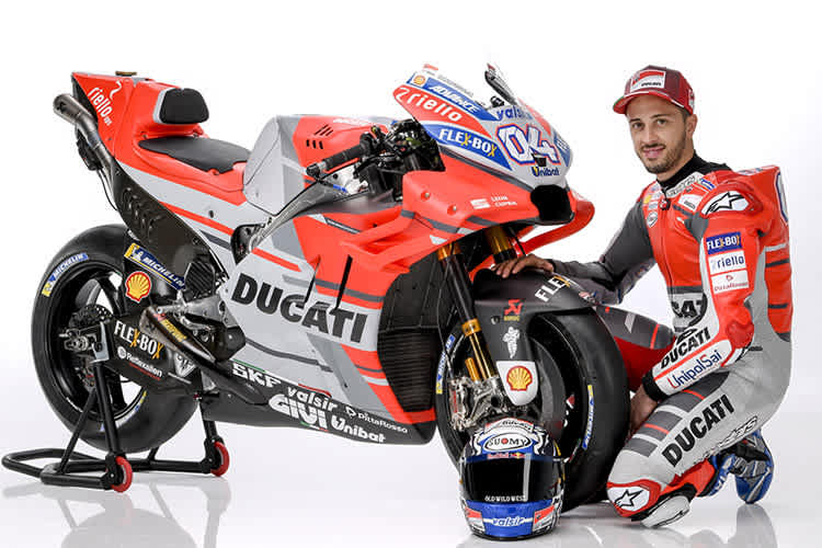 Andrea Dovizioso mit seinem Arbeitsgerät für 2018