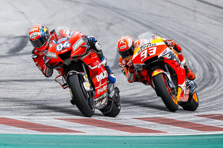 Krimi im MotoGP-Rennen: Dovizioso siegt vor WM-Leader Márquez