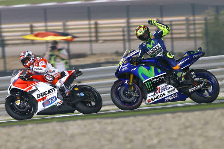 Andrea Dovizioso (li.) und Valentino Rossi