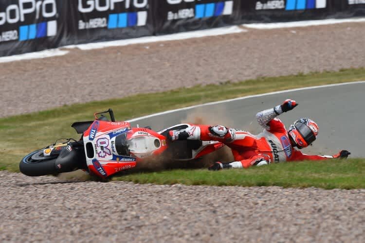 Auf dem Sachsenring stürzte Andrea Dovizioso