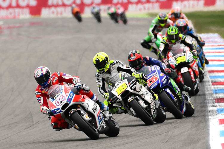 Im Rennen von Assen: Dovizioso (04) vor Bautista, Viñales, Crutchlow und Miller