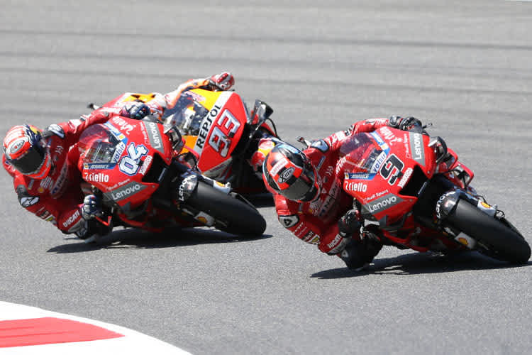 Danilo Petrucci und Andrea Dovizioso nahmen Marc Márquez in Mugello in die Zange