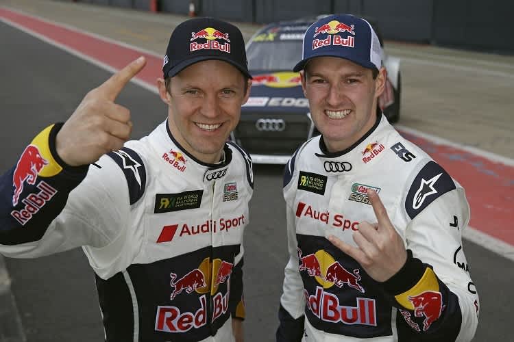 Mattias Ekström (li.) und Andreas Bakkerud