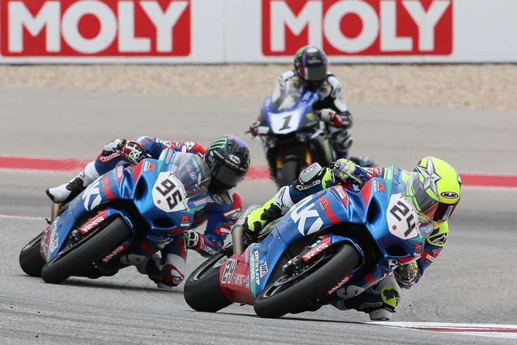 Toni Elias und Roger Lee Hayden fahren für Yoshimura Suzuki in den USA