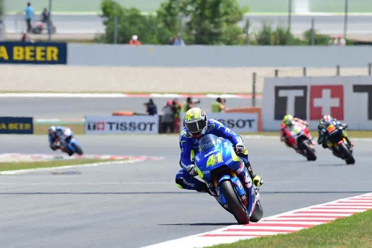 Aleix Espargaró war in Barcelona bis zum Sturz stark unterwegs