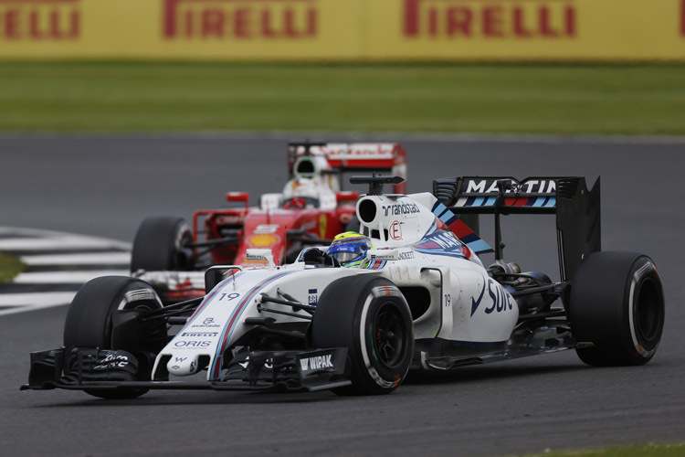 Sebastian Vettel und Felipe Massa kamen sich im Grossbritannien-GP in die Quere