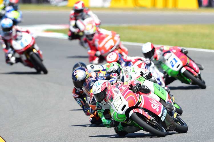 Mugello-GP: Fenati (5) vor Miller und Antonelli, alle auf KTM und mit WP!