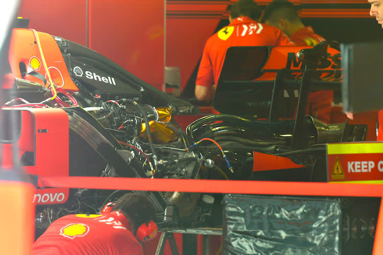 Der Motor von Ferrari läuft