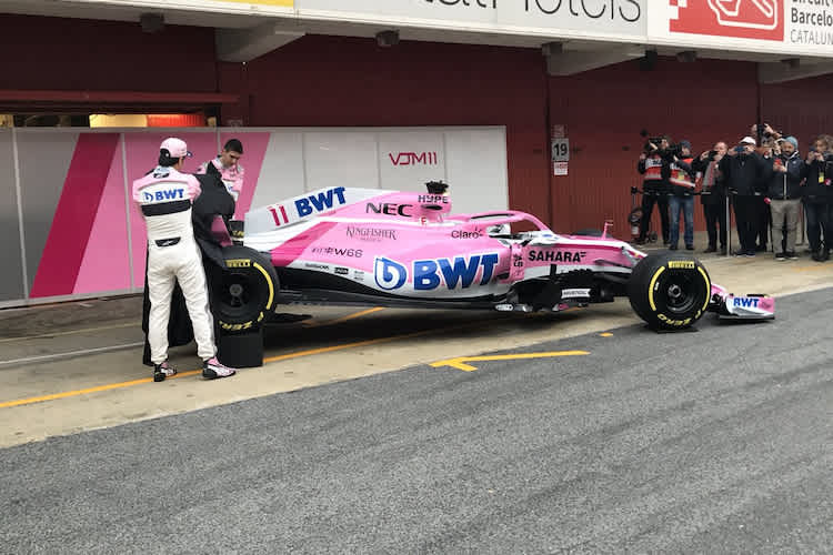 Der VJM11-Mercedes wurde von Sergio Pérez und Esteban Ocon enthüllt