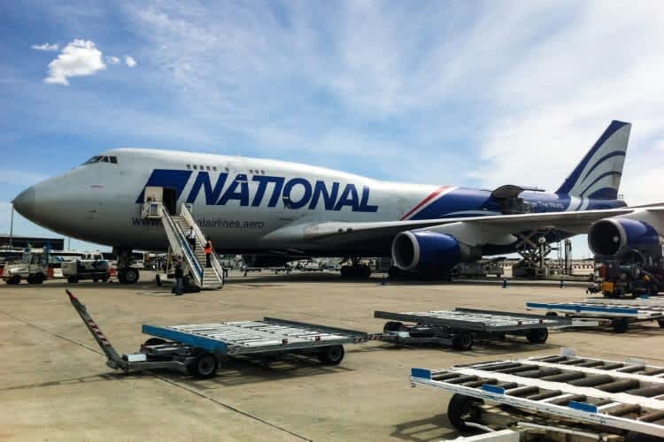 In so einem Fracht-Jumobo wurde das Material verstaut 