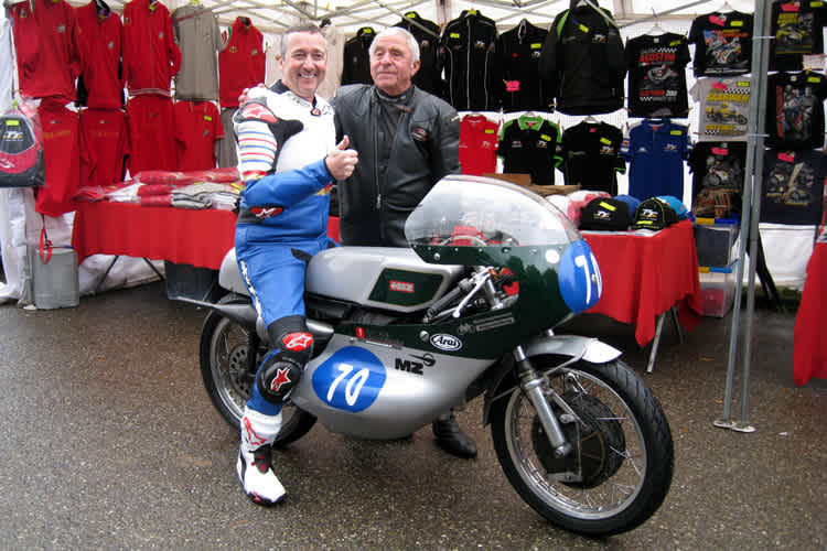 Der dreifache Weltmeister Freddie Spencer und Heinz Rosner 