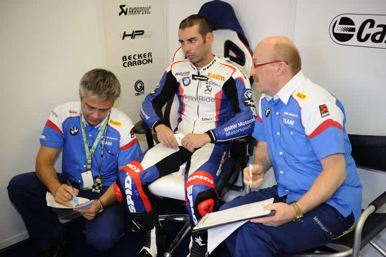 Bei BMW in der Superbike-WM 2012: Dosoli, Melandri und Galbusera
