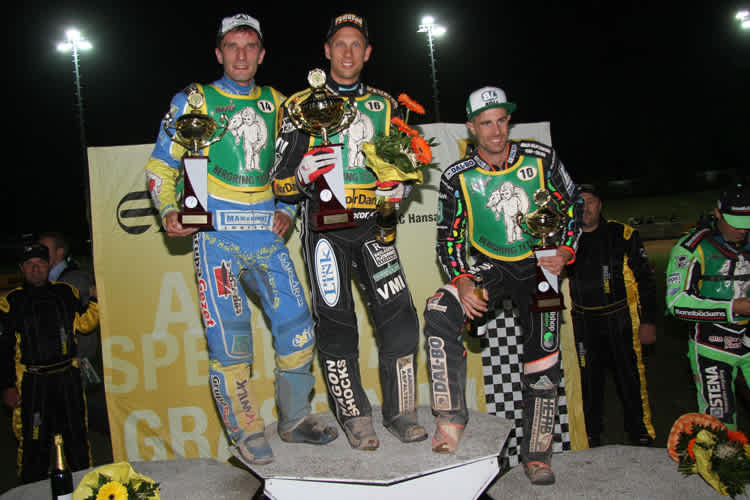Das Podium in Teterow: Tomasz Gapinski, Andreas Jonsson und Niels-Kristian Iversen (v.l.)