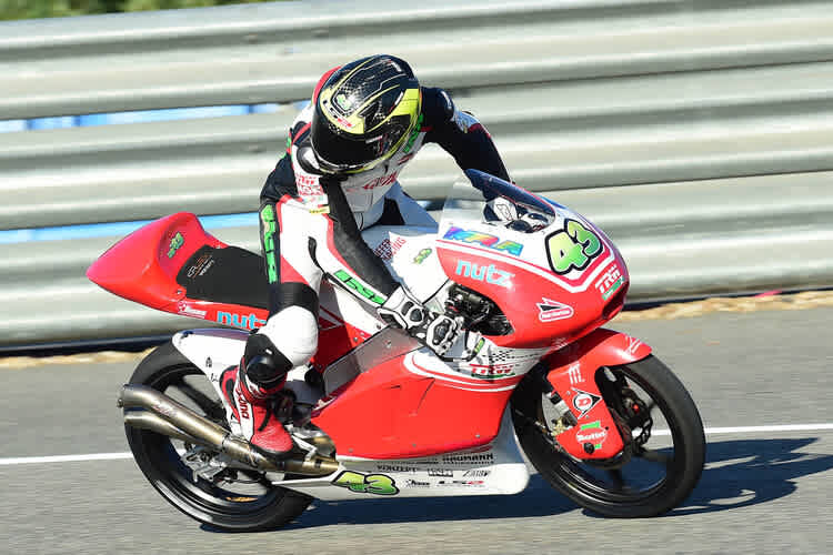 Luca Grünwald im ersten freien Jerez-Training auf der neuen Kalex-KTM