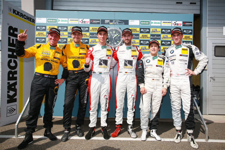 Die fünf Titelaspiranten zusammen mit van Lagens Teamkollegen Christian Engelhart