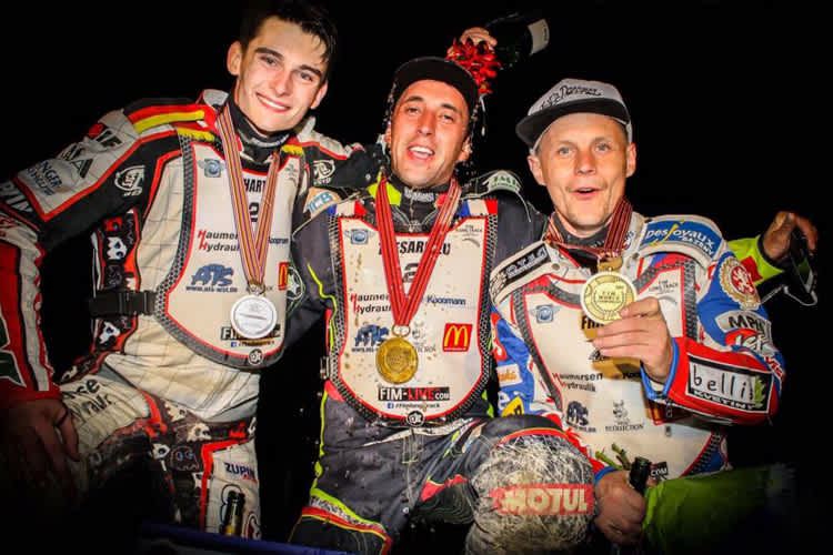 Die Top-3 der Welt: Michael Härtel, Mathieu Trésarrieu und Josef Franc (v.l.)