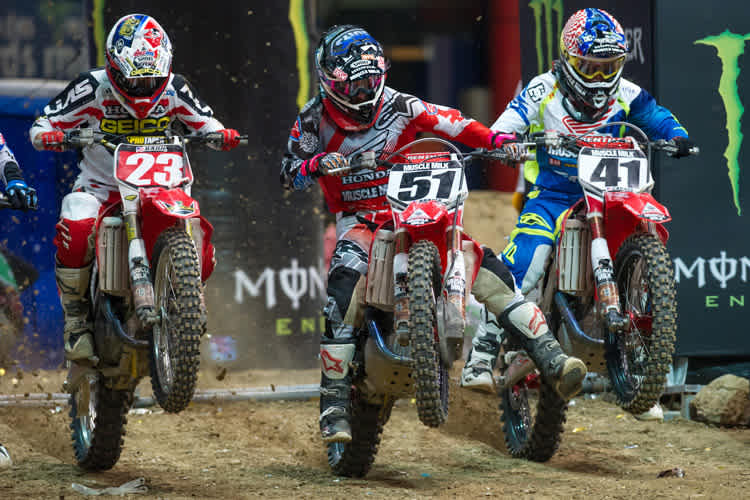 Start frei: Will Hahn (23), Justin Barcia (51) und Trey Canard (41)
