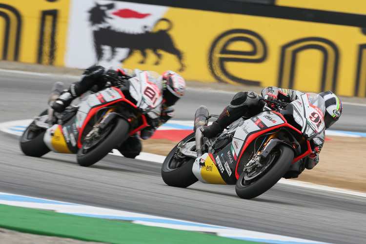 Leon Haslam (91) und Jordi Torres würden gerne bei Aprilia bleiben