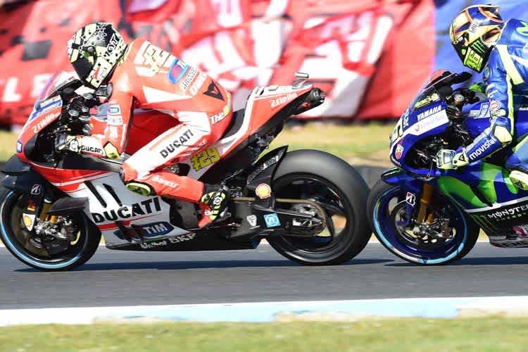 In Australien besiete Iannone seinen Landsmann Rossi im direkten Duell